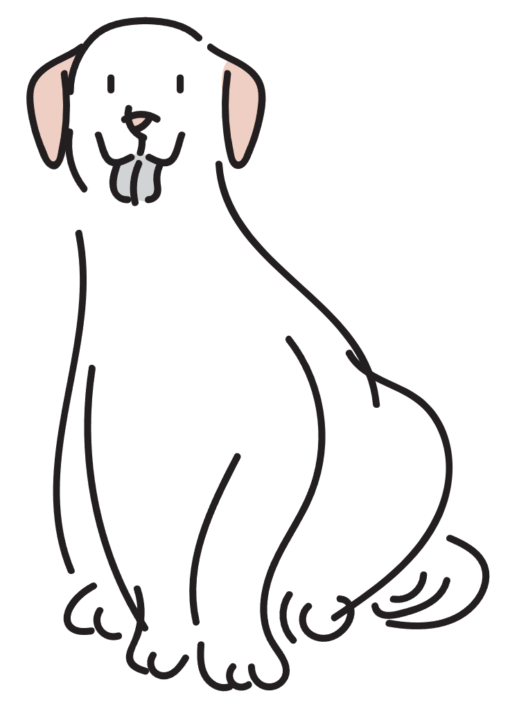 首をかしげる犬